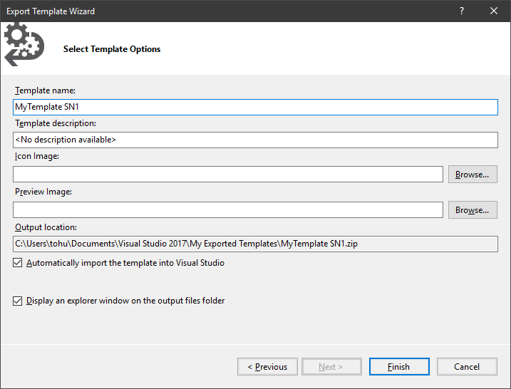 Select Template Options